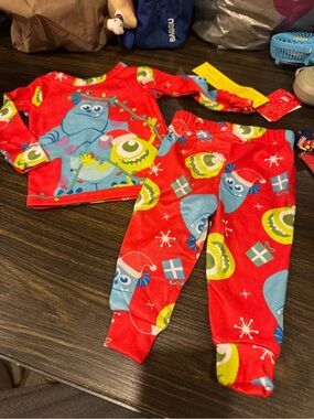Kids Red Monster Holiday Pajama Set